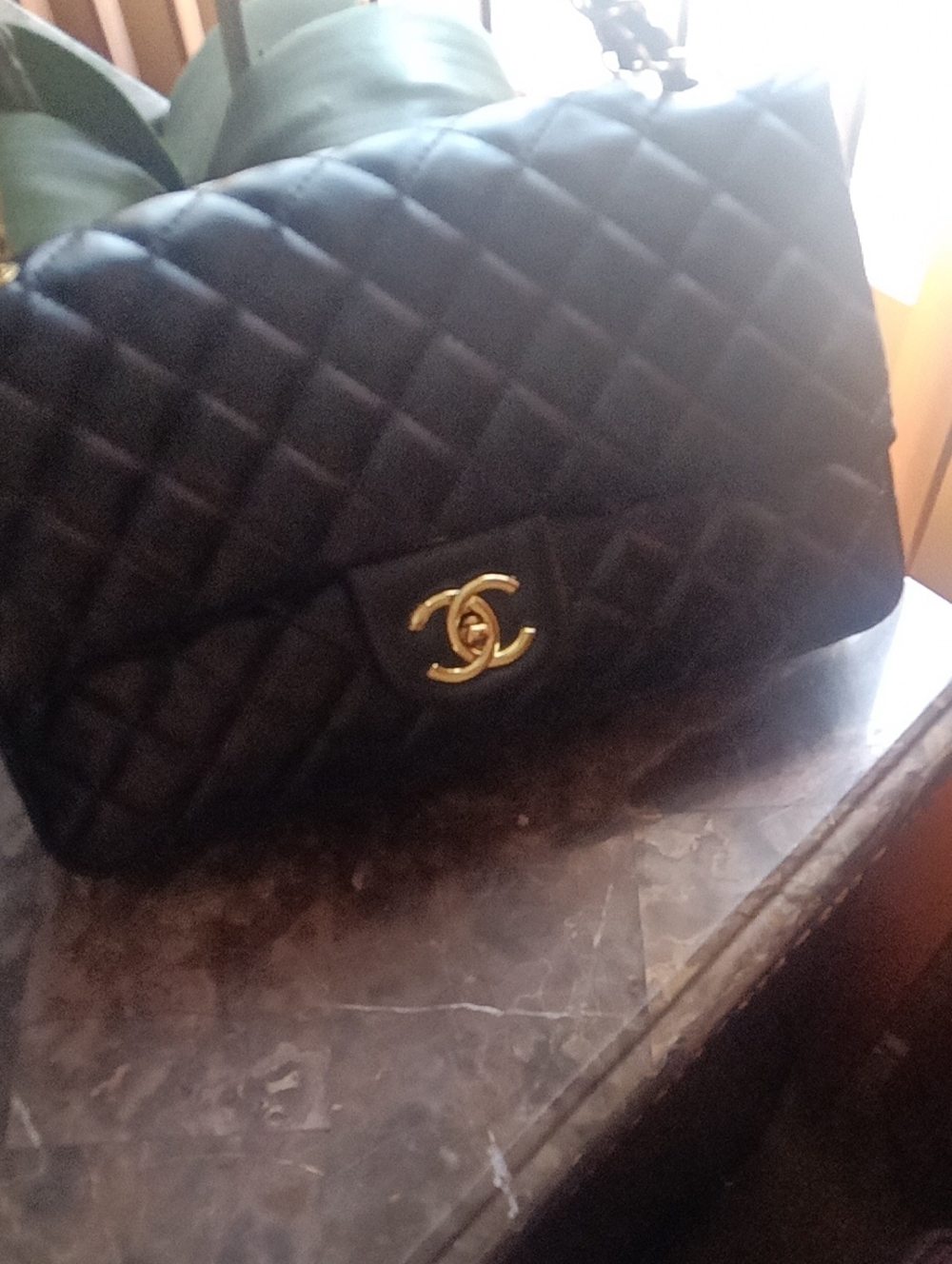 Classic Quilted Leather Flap Bag in black